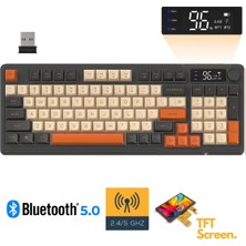 Miaxtreme Freewolf M96 2.4g Bt5.0 Çift Bağlantılı Tft LED Ekranlı Reinbow Gaming Oyuncu Klavye