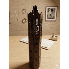 Bereket Taş Baskı Özel Tasarım Lazer Kesim Ahşap Kule Tütsülük (Dekoratif Buhurdanlık)