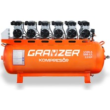 Grayzer 500 Lt Sessiz ve Yağsız Hava Kompresörü 6 Kafa