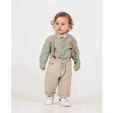 Blumi Kids Müslin Gömlek & Salopet Pantolon Erkek Bebek Takımı - Tavşan
