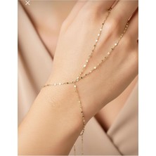 Kuyumcu Nurettin 0.85 gr (Gram) Aynalı Şahmeran Bileklik 14 Ayar Altın (18 cm ) (Sarı-Yeşil-Rose-Beyaz)