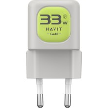 Havit UC230 33W Gan Teknoloji Hızlı Şarj Adaptörü - Gri Yeşil