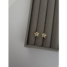 Marsel Özel Seri Mini Kelebek Taş Detay Xp Çivi Gold Küpe