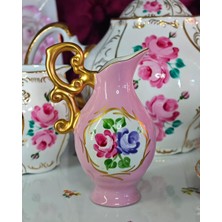 Manushum El Boyaması Porselen Saray Mini Sütlük-Pembe 1 Adet