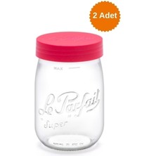 Le Parfait Color Vis Cam Kavanoz 1l Kırmızı (2 Adet)