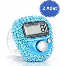 TeknoBeyza Taşlı Dijital Zikirmatik Parmak Sayacı 2’li Set (Tally Counter)