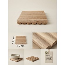 Çift Taraflı Ahşap Nihale - Dekoratif Tencere, Tava ve Çaydanlık Altlığı (15X15 Cm)