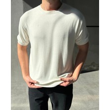 Difransel Jeans Erkek Bisiklet Yaka Ribana Detaylı Basic Triko T-Shirt