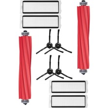 Rovexa Roborock Q Revo Uyumlu 10 Parça Siyah Yan Fırçalı Set (Dikkat: S-Pro-Maxv Modellerine Uymaz)