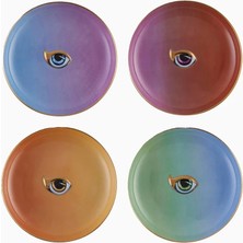 L'objet Lito El Işçiliği Tasarım 4’lü Porselen Tabak Seti