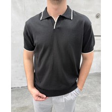 Difransel Jeans Erkek Çizgi Şeritli Polo Yaka Triko T-Shirt