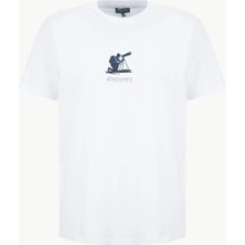 Discovery Expedition D6SM-TST3888 Beyaz Bisiklet Yaka Relaxed Düz Erkek T-Shirt