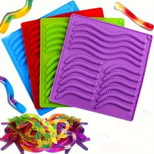 Siliko World Jelibon Kalıbı Solucan Desenli Jelibon Kalıbı Çikolata Kalıbı