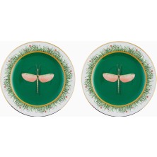 La Doublej Libellula El Işçiliği Italyan Tasarımı 2’li Tatlı Tabağı Takımı