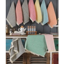 30X50 cm Pamuklu Geometrik Desenli Kurulama Bezi – 6’lı Set