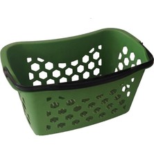Rafburada 10 Adet Fasulye Tipi-Oval Plastik Alışveriş Sepeti - Market El Sepeti Turuncu