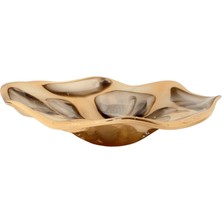 Lara Decor Kahve Benekli Simli Cam Tabak