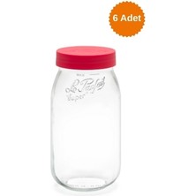 Le Parfait Color Vis Cam Kavanoz 2l Kırmızı (6 Adet)