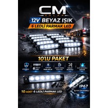 CM 12V 6 LED Beyaz Parmak LED Oto Yan Pozisyon Lambası 10'lu Paket