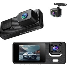 Leerfei Q301 Çift Lensli 3 Kameralı Wi-Fi Araç Kamerası