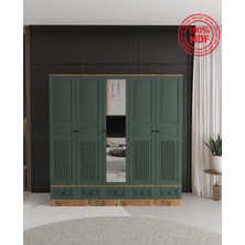 T&B Nil 5 Kapaklı Çekmeceli Bazalı Gardırop - Tamamı Mdf