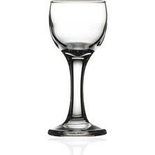 Paşabahçe 6 Parçalı Bistro Ayaklı Likör Bardağı Cam Desensiz Şeffaf Renkli Tasarım