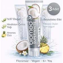 Biomed Superwhite Diş Macunu 3’lü Set – Doğal İçerik, Vegan, Beyazlatıcı