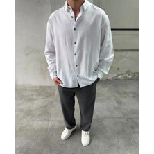 Difransel Jeans Erkek Basic Keten Relaxed Fit Gömlek
