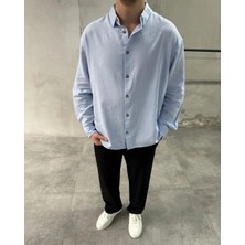 Difransel Jeans Erkek Basic Keten Relaxed Fit Gömlek