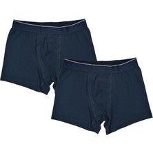 Organickid Modern Classic Erkek Lacivert Boxer 2'li Set
