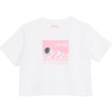 Jeep Baskılı Beyaz Kız Çocuk T-Shirt J6SG-TST7629