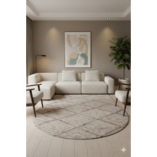 Swan Home Kaymaz Tabanlı Yuvarlak Koridor Mutfak Halısı SHJ930985 Kahve