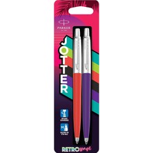 Parker Jotter Originals Tükenmez Kalemler | Retrowave Koleksiyonu | Vermilion Kırmızı ve Indigo Moru