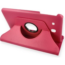  Samsung Galaxy T560 Tab E 9.7 Kılıf 360 Tablet Deri Kılıf - Pembe