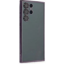  Samsung Galaxy S22 Ultra Kılıf Razer Lensli Silikon - Mor