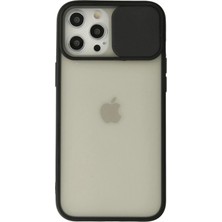  iPhone 12 Pro Max Kılıf Palm Buzlu Kamera Sürgülü Silikon - Siyah
