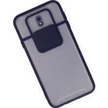  Samsung Galaxy J7 Pro / J730 Kılıf Palm Buzlu Kamera Sürgülü Silikon - Lacivert