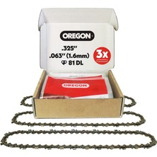 Oregon 3'lü Paket V81 Powercut Elektrikli Testere Zinciri, 20 Inç Çubuk Için, 81 Tahrik Bağlantısı,