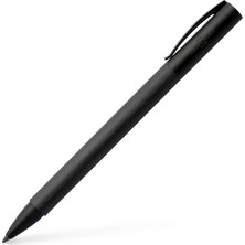 Graf Von Faber-Castell Faber-Castell Ambition All Black Tükenmez Kalem, M Uç, Çevirme Mekanizmalı, Krom Kapak, Siyah Refil