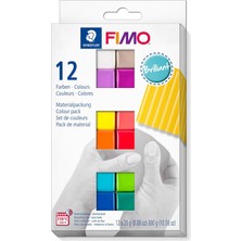 Staedtler Fimo 8023 C12-2 Mp Fimo Soft Modelleme Kili Canli Renkler (25 gr x 12 Blok)