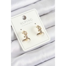 Callerrons Accessories Xuping Zirkon Taşlı Kemer Model Gold Renk Kadın Küpe // XD-BKP10852-ST