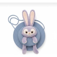 Stellalou Stella Lou Mor Tavşan Hasır Askılı Genç Kız Çocuk Bebek Çanta 23 cm Hediyelik