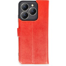  Realme C63 Kılıf Trend S Plus Kapaklı Kılıf - Kırmızı