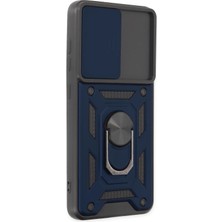  Samsung Galaxy S21 Fe Kılıf Pars Lens Yüzüklü Silikon - Lacivert