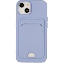  iPhone 14 Plus Kılıf Kelvin Kartvizitli Silikon - Lila