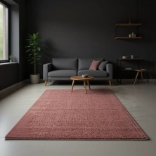 Balat Halı Raschel Carpet Yumuşak Peluş Halı Pembe 200 x 480 cm Kaymaz Taban Düz Tema Yıkanabilir