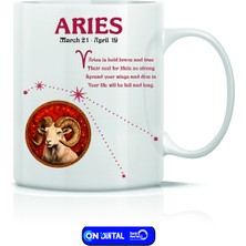 On Dijital Baskı Merkezi Koç Burcu Temalı Beyaz Kupa