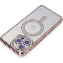  iPhone 15 Pro Kılıf Joke Simli Magneticsafe Kılıf - Pembe