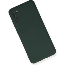  Samsung Galaxy A03S Kılıf Nano Içi Kadife Silikon - Koyu Yeşil