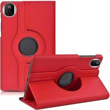  Huawei Honor Pad X7 360 Tablet Deri Kılıf - Kırmızı